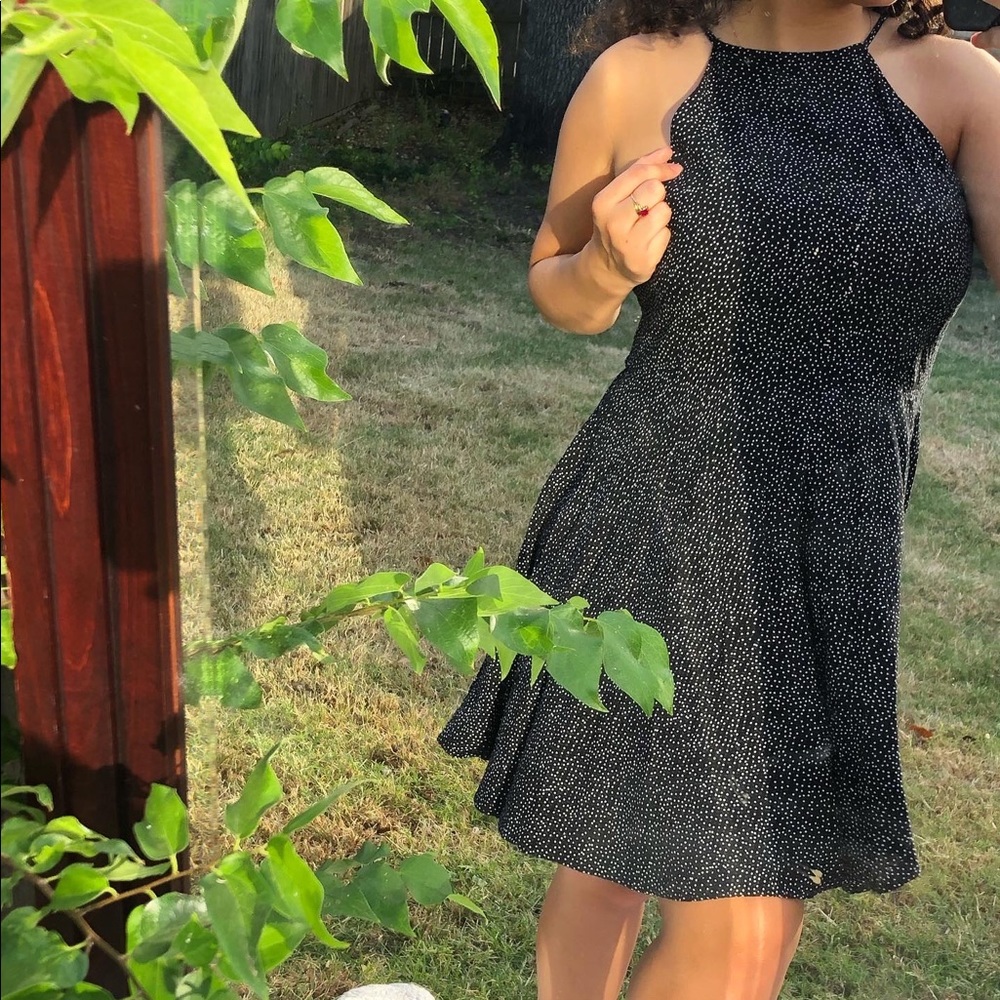 Black Polk dot sun dress